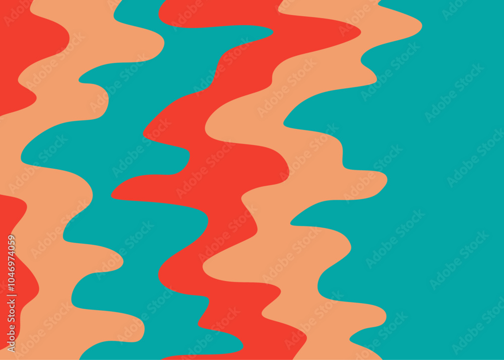Poster simple background with colorful gradient wavy lines pattern