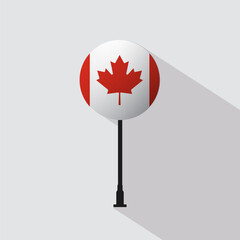 Canada Circle Sign Flag Vector Illustration