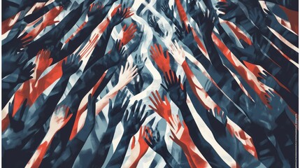 International Day for the Elimination of Violence against Women vector. Human hands up and white awareness ribbon vector. Stop violence against women design element. Important day