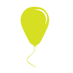 Yellow balloon on a white background