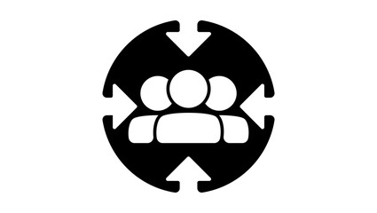 Assembly point, black isolated silhouette