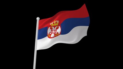 serbia flag flying black background