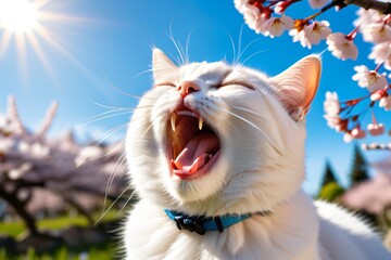 yawning cat