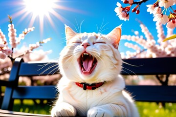 yawning cat