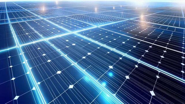 Isometric solar panel glowing at made of glass, ambient lighting white background, renewable power, clean energy, rooftop solar