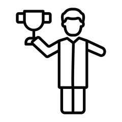 Man Celebrating Vector Line Icon Design