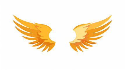Obraz premium Golden Wings Illustration Isolated White Background