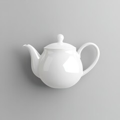 White Teapot On Grey