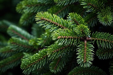 Green fir tree spruce branch with needles. Generative Ai