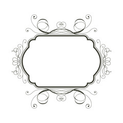 Elegant retro ornamental border, floral ornaments. Isolated vector template.