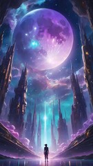 Obraz premium spaceship in the city