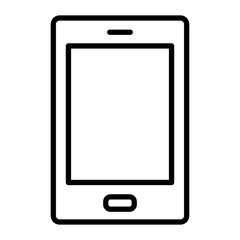 Cell Phone Vector Line Icon Design