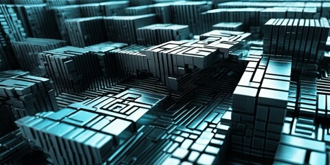 Fototapeta premium A computer chip is shown in a close up