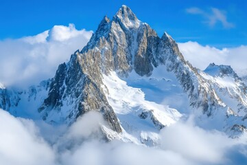 Obraz premium Chamonix-Mont-Blanc in the French Alps: Winter Wonderland with Views of Mont Blanc