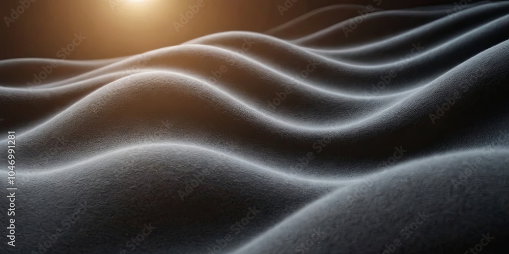Poster the image is a close up of a black and white wave with a sun in the background