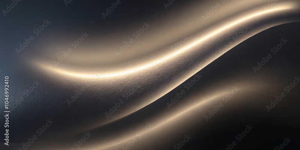 Poster a black and gold wave pattern with a shiny, reflective surface