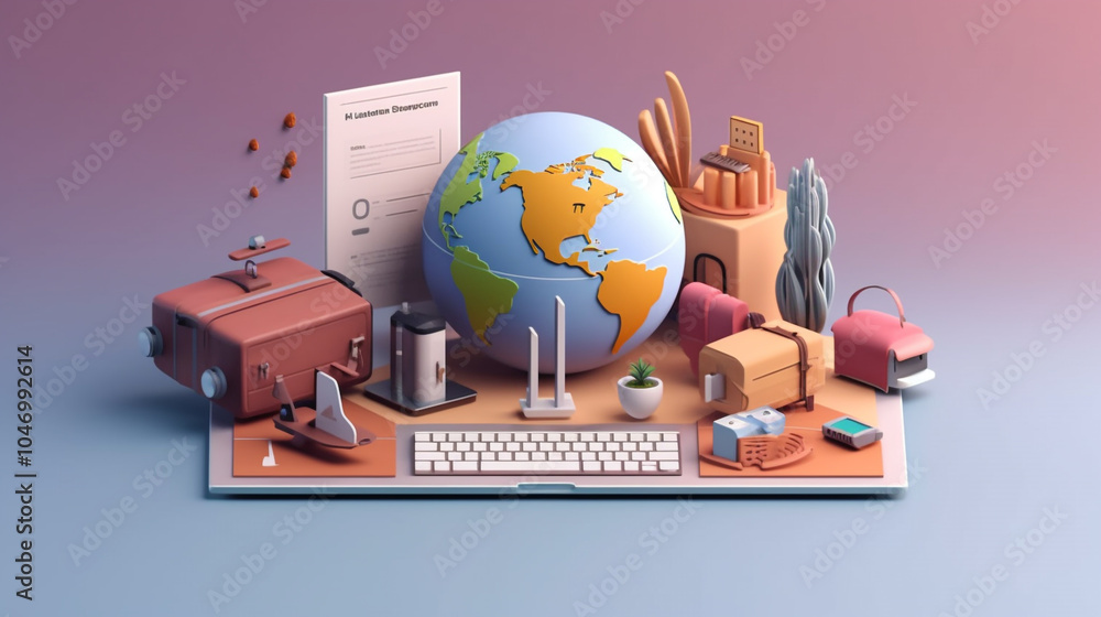 Poster concept of financial analysis. stock market graph and table with computer background an educational 