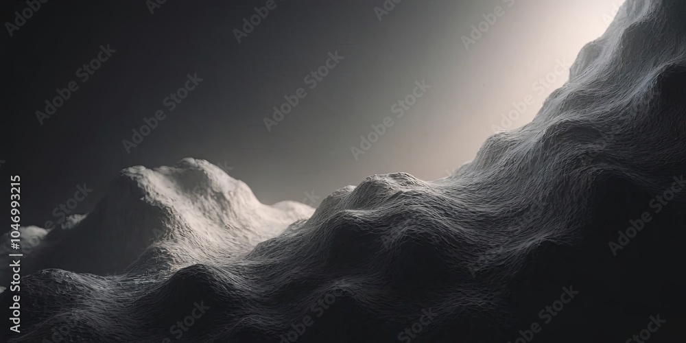 Poster a mountain range with a dark sky in the background