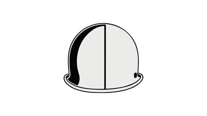 stainless steel helmet vector outline illustration