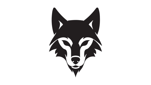 wolf head shape silhouette simple vector illustration