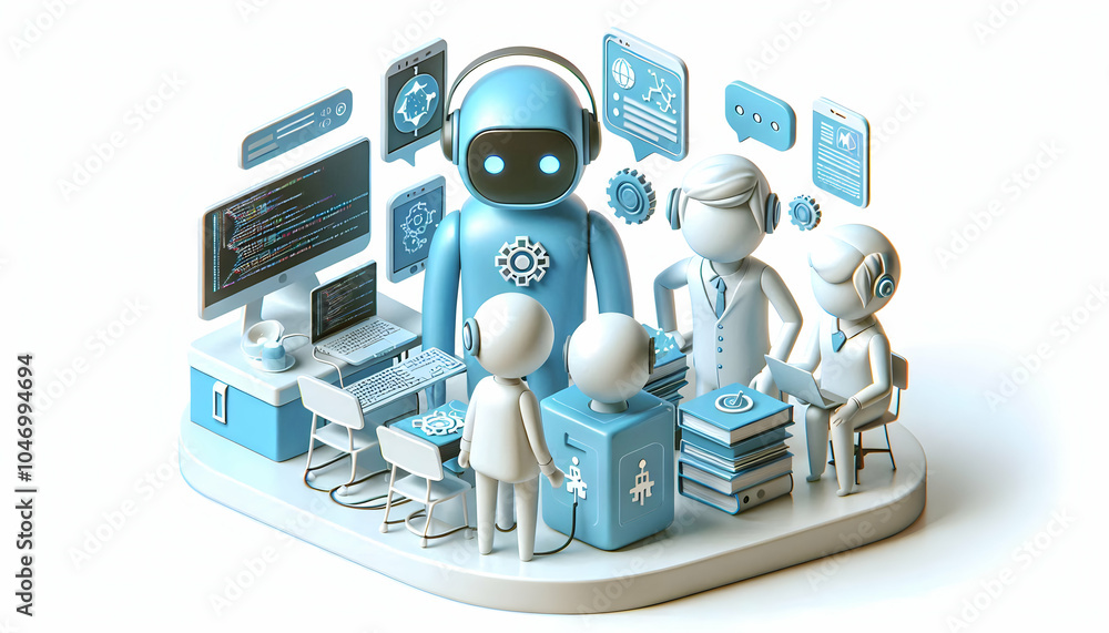Aufkleber 3d programmers collaboration ai project japan candid image teamwork technology development connectiv