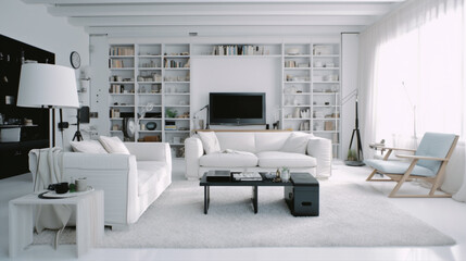 Exposed Brick Loft with Vintage Accents  modern living room  living room interior  

