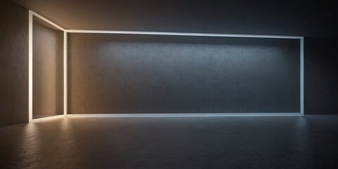Obraz premium A large, empty room with a white door and a white wall