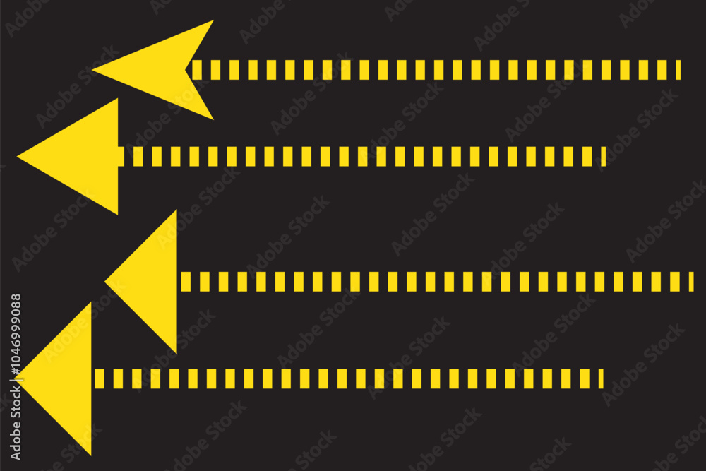 Poster long dashed arrow vector icon. two different color.
