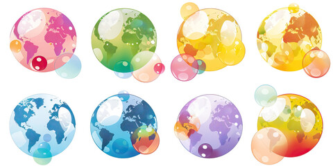 A series of bubble charts, each colored differently to represent a different European country, comparing their GDP growth rates.