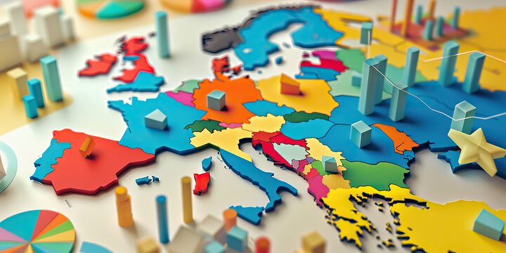 A creative assortment of European charts, ranging from pie to scatter diagrams, exploring various social and economic aspects.