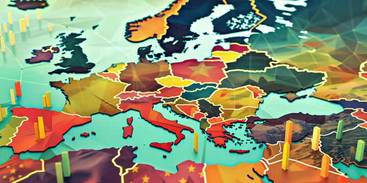 A creative assortment of European charts, ranging from pie to scatter diagrams, exploring various social and economic aspects.