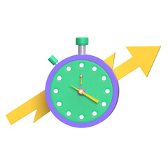 Stopwatch and Arrow 3D Icon