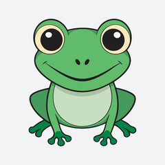 A cute big eyes frog vector art illustration file.