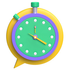 Stopwatch and Bubble Chat 3D Icon