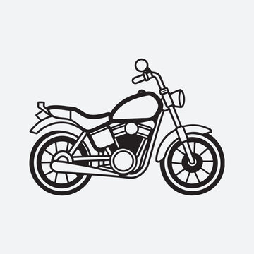 recommend clip art: Motorcycle silhouette line art vector file.