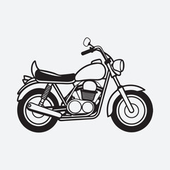 Fototapeta premium Motorcycle silhouette line art vector file.