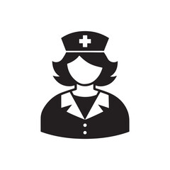 Woman Doctor Icon  Physician, Medical, Healthcare,  Nurse icon silhouette vector. medical nurse solid icon illustration.