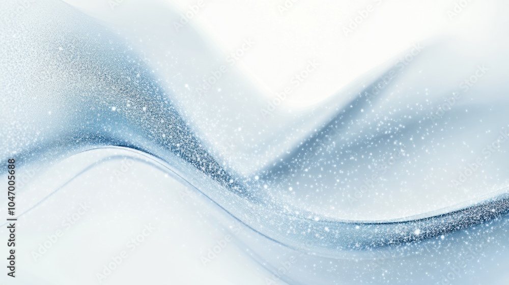 Poster soft abstract winter background with floating snowflakes and delicate frosty light trails, isolated 