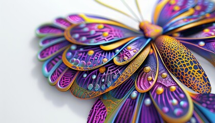 Fototapeta premium Closeup noblur 3D Model Abstract Art of Psychedelic visual of swirling colors and patterns on a canvas texture