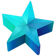 입체 네온 블루 별 star