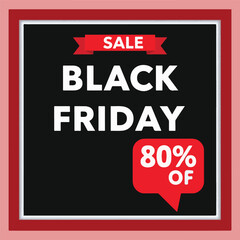 Obraz premium black friday sale poster banner 80 off