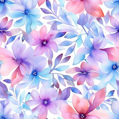 Seamless pattern  damask pattern featuring intricate floral motifs, seamlessly flowing in a Watercolor style Vertical Elegant winter flower watercolor wallpaper design

