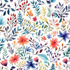 Fototapeta premium Green Leaf Seamless Vintage Pattern daisy on a wooden background generative ai daisy on a wooden background generative ai