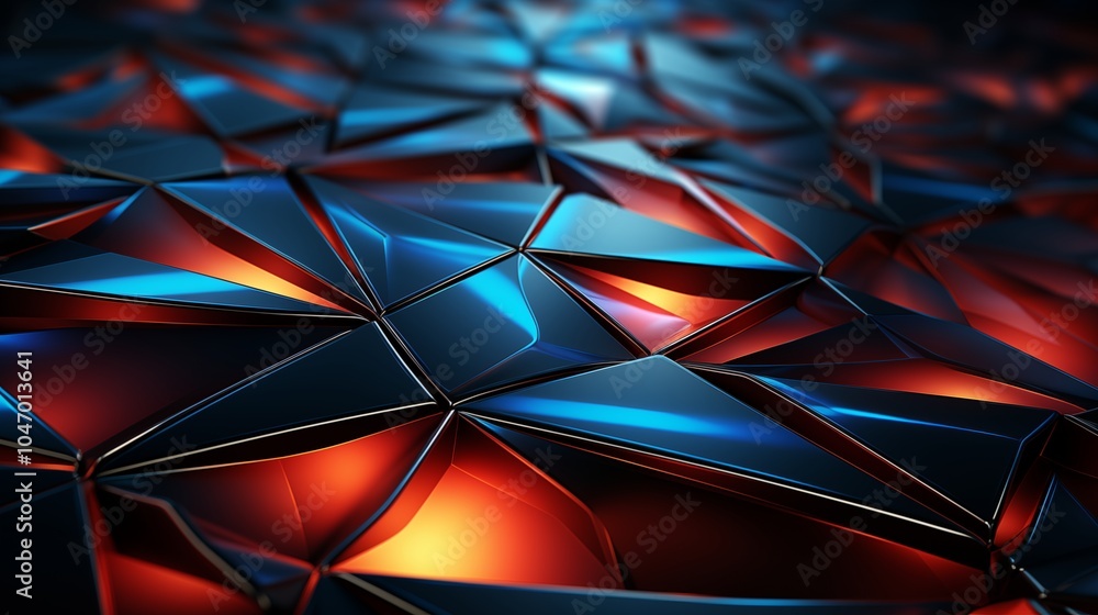 Poster tech-inspired geometric pattern with bright colors, creating a dynamic modern design.