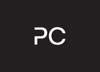 PC letter logo and initial logo design
