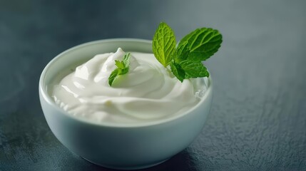 Close-up RAW Style of Traditional Greek tzatziki preparation, yogurt-based sauce