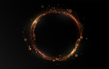 Gold curved light line, rope, tape. Smooth festive gold line png with light effects. Light golden Twirl png. Curve light effect of golden line. 