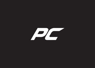 PC letter logo and initial logo design