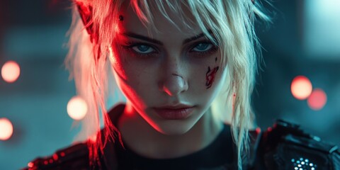 Cyberpunk Girl: Future Digital Action in Apocalyptic Setting