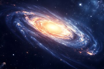 Fototapeta premium Majestic Spiral Galaxy with a Luminous Central Core